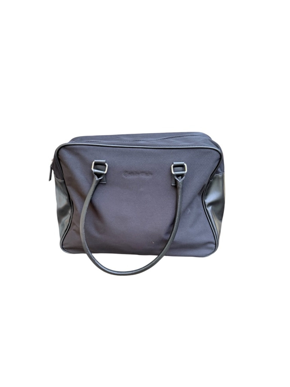 Calvin Klein Black Nylon & Faux Leather Tote / Carry-On Bag